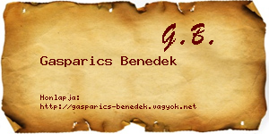 Gasparics Benedek névjegykártya